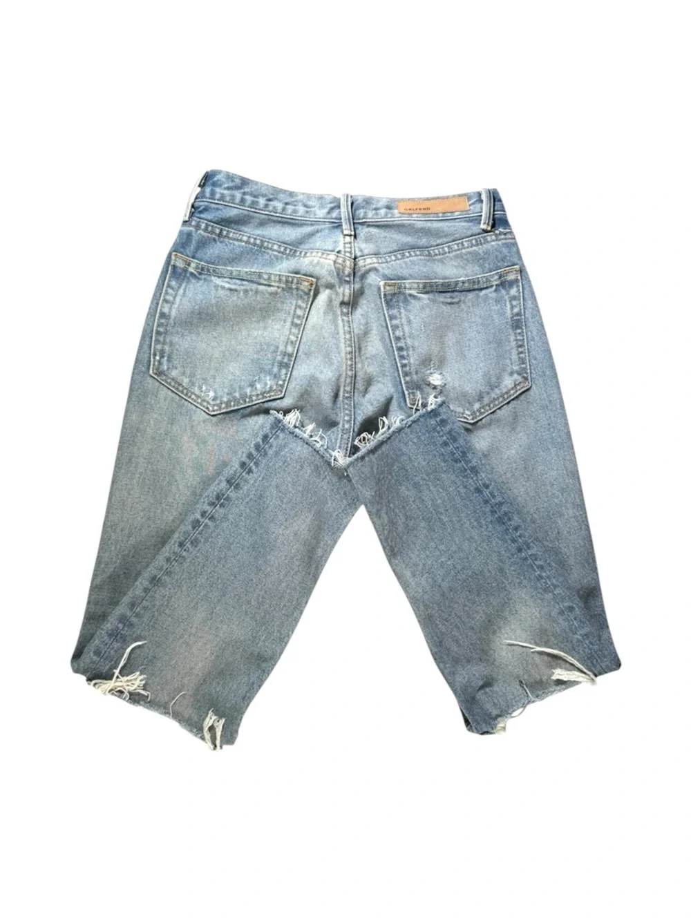 GRLFRND Straight High Rise Cropped Karolina Distressed Button Fly Jeans 26 P